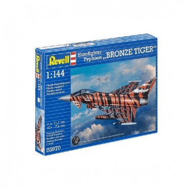 KIT PARA MONTAR REVELL AVIÃO EUROFIGHTER TYPHOON BRONZE TIGER 1/144 63 PEÇAS REV 03970